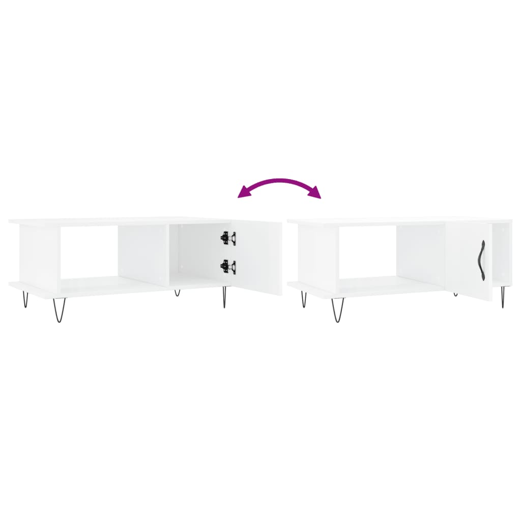 vidaXL Couchtisch Hochglanz-Weiß 90x50x40 cm Holzwerkstoff
