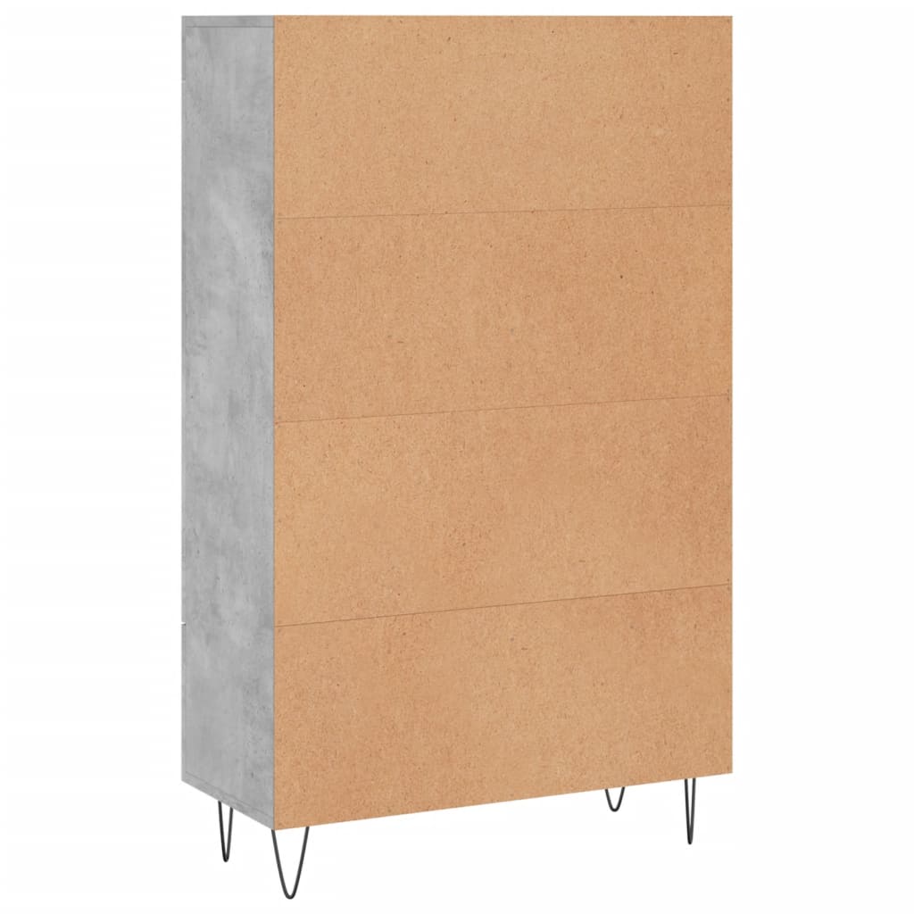 vidaXL Highboard Betongrau 69,5x31x115 cm Holzwerkstoff