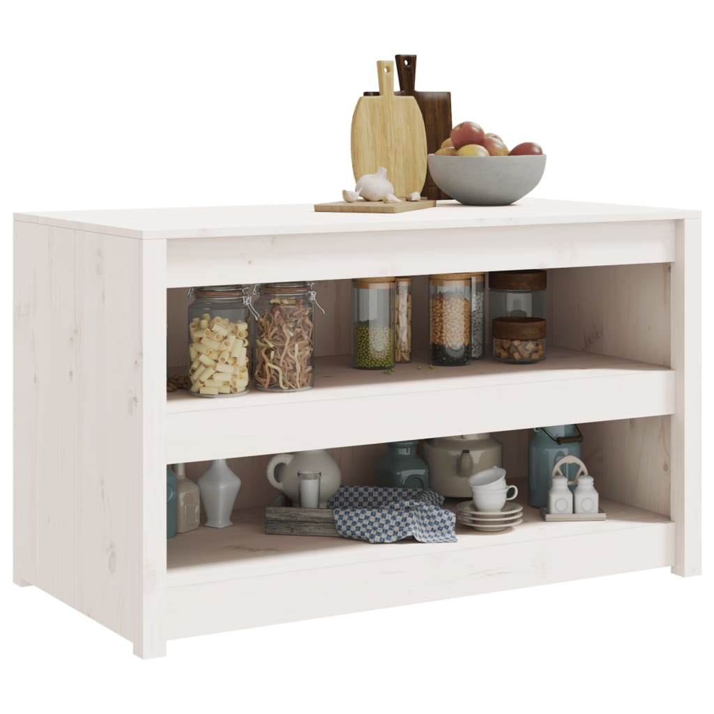 vidaXL Meuble de cuisine d'extérieur blanc 106x55x64 cm pin massif