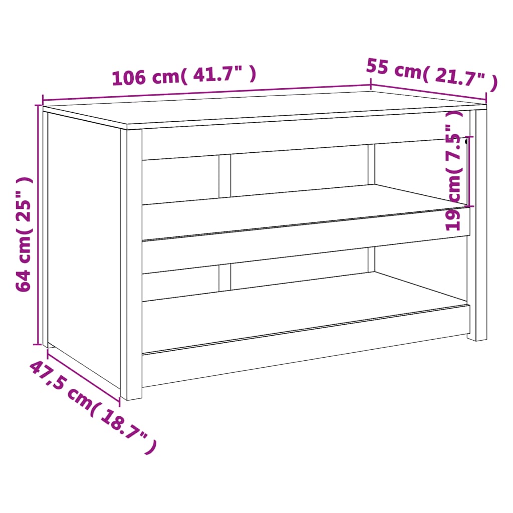 vidaXL Meuble de cuisine d'extérieur blanc 106x55x64 cm pin massif