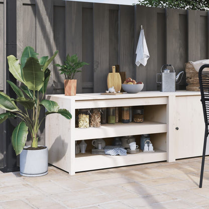 vidaXL Meuble de cuisine d'extérieur blanc 106x55x64 cm pin massif