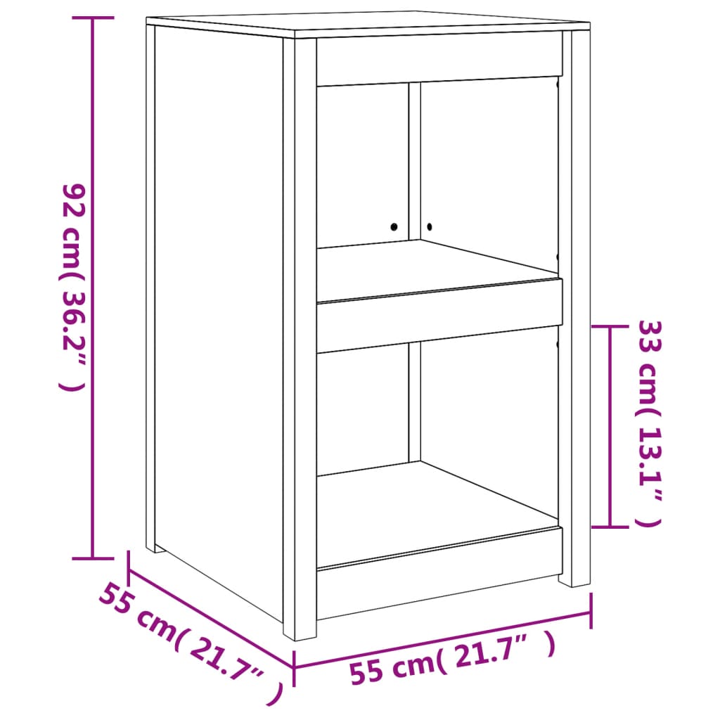 vidaXL Meuble de cuisine d'extérieur Blanc 55x55x92 cm Bois de pin massif