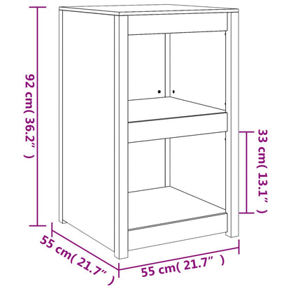 vidaXL Meuble de cuisine d'extérieur Blanc 55x55x92 cm Bois de pin massif