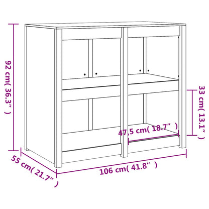 vidaXL Outdoor-Küchenschrank 106x55x92 cm Massivholz Kiefer