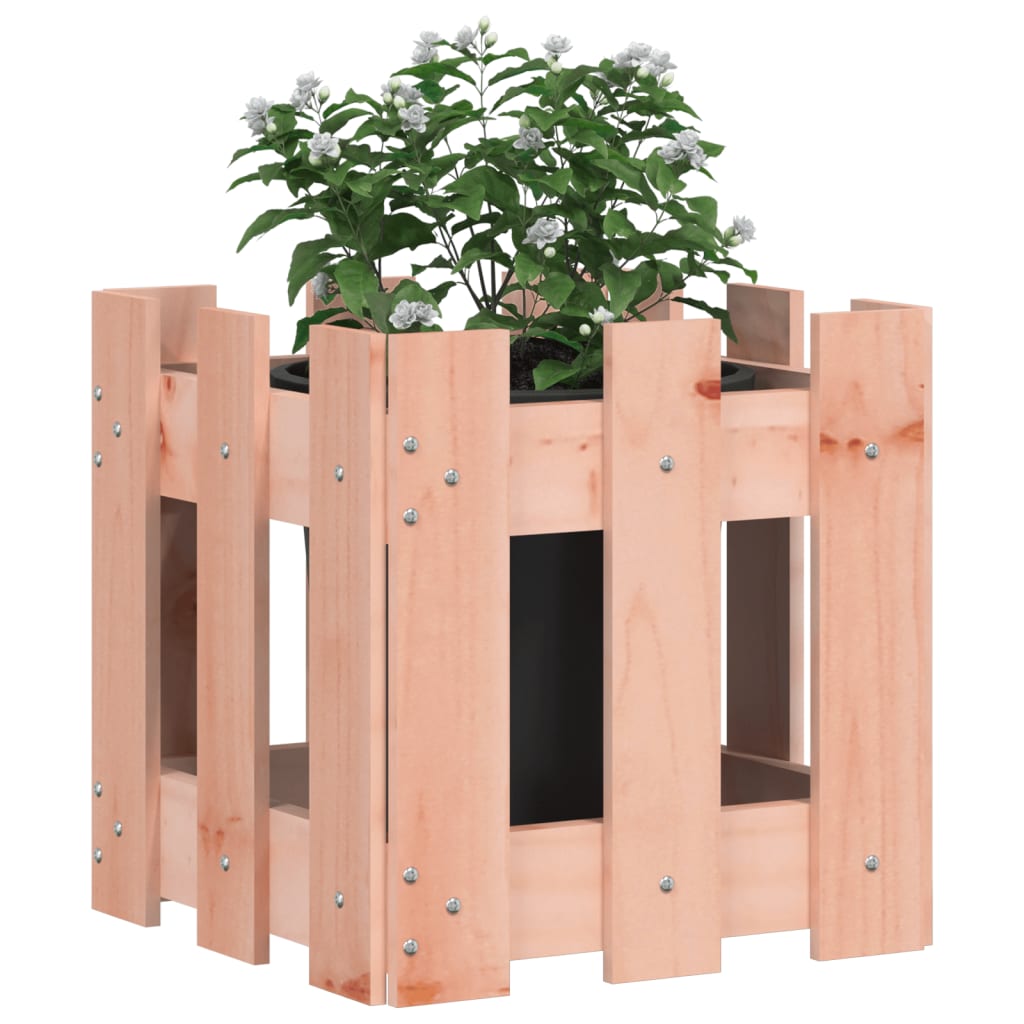 vidaXL Pflanzkübel Lattenzaun-Design 30x30x30 cm Massivholz Douglasie