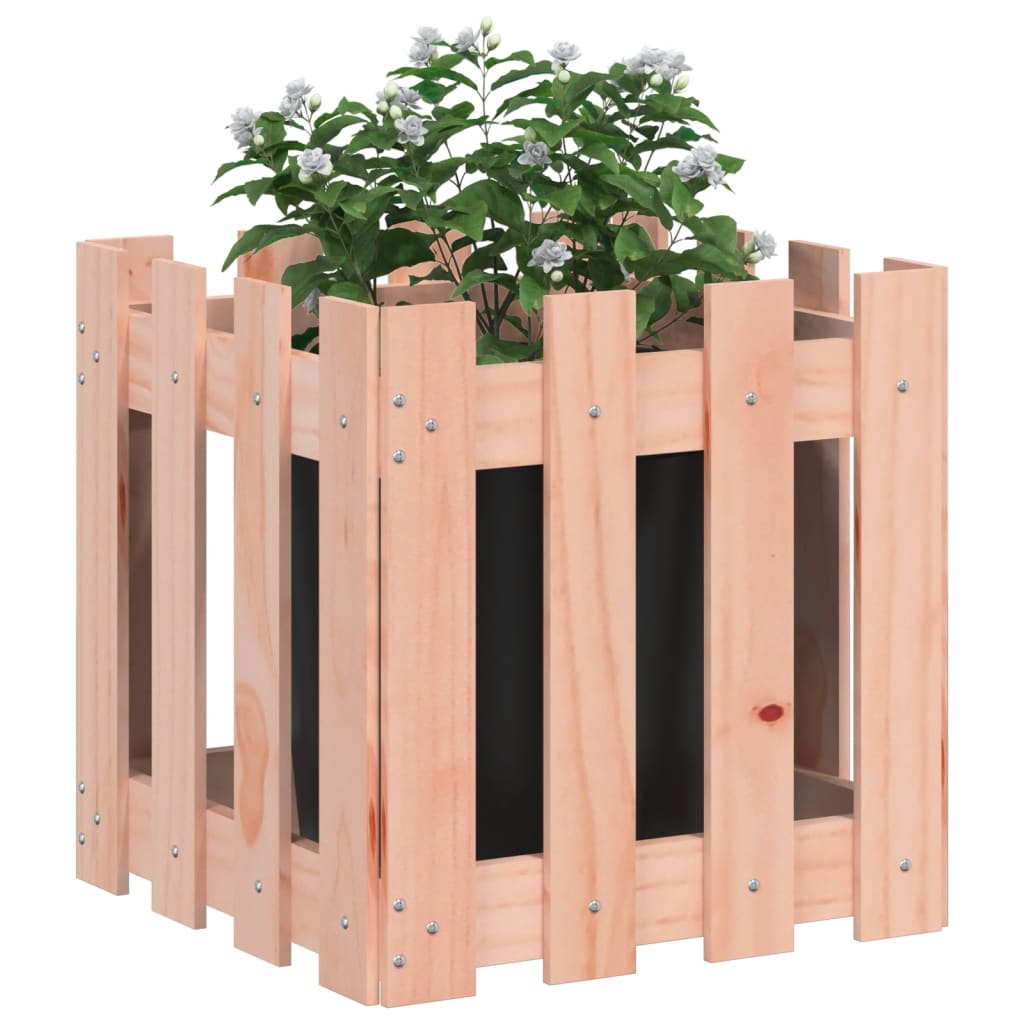 vidaXL Pflanzkübel Lattenzaun-Design 40x40x40 cm Massivholz Douglasie