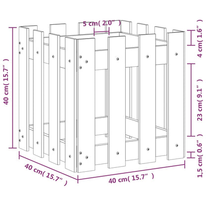 vidaXL Pflanzkübel Lattenzaun-Design 40x40x40 cm Massivholz Douglasie