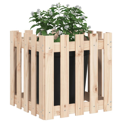 vidaXL Pflanzkübel Lattenzaun-Design 50x50x50 cm Massivholz Kiefer