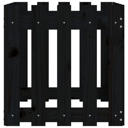 vidaXL Pflanzkübel Lattenzaun-Design Schwarz 50x50x50 cm Kiefernholz