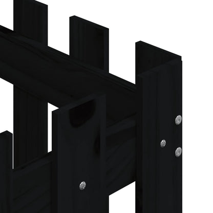 vidaXL Pflanzkübel Lattenzaun-Design Schwarz 50x50x50 cm Kiefernholz