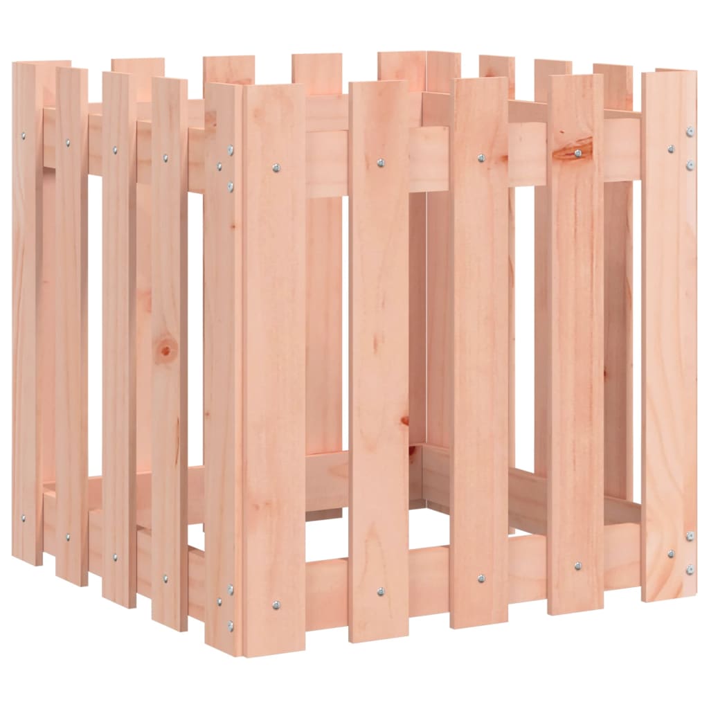 vidaXL Pflanzkübel Lattenzaun-Design 50x50x50 cm Massivholz Douglasie