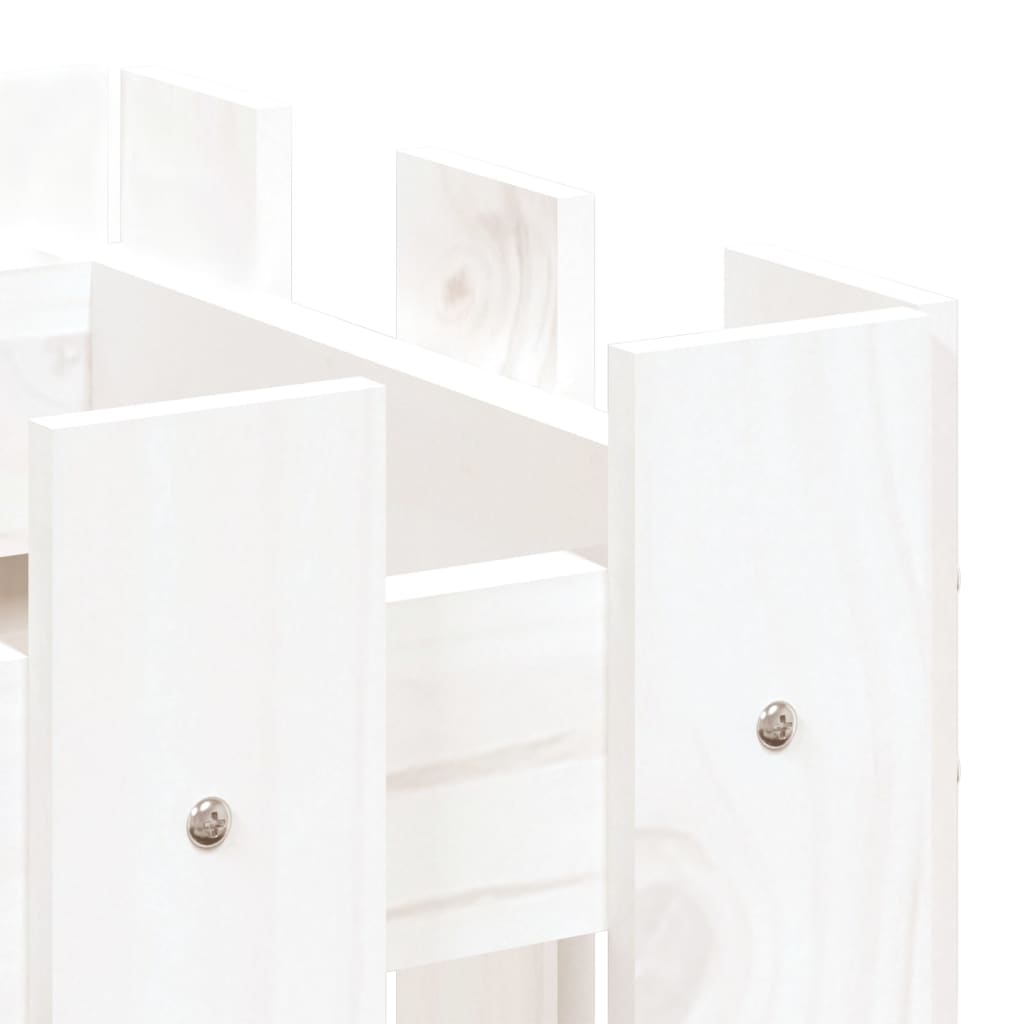 vidaXL Pflanzkübel Lattenzaun-Design Weiß 60x30x30 cm Kiefernholz