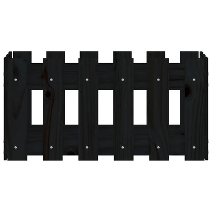 vidaXL Pflanzkübel Lattenzaun-Design Schwarz 60x30x30 cm Kiefernholz