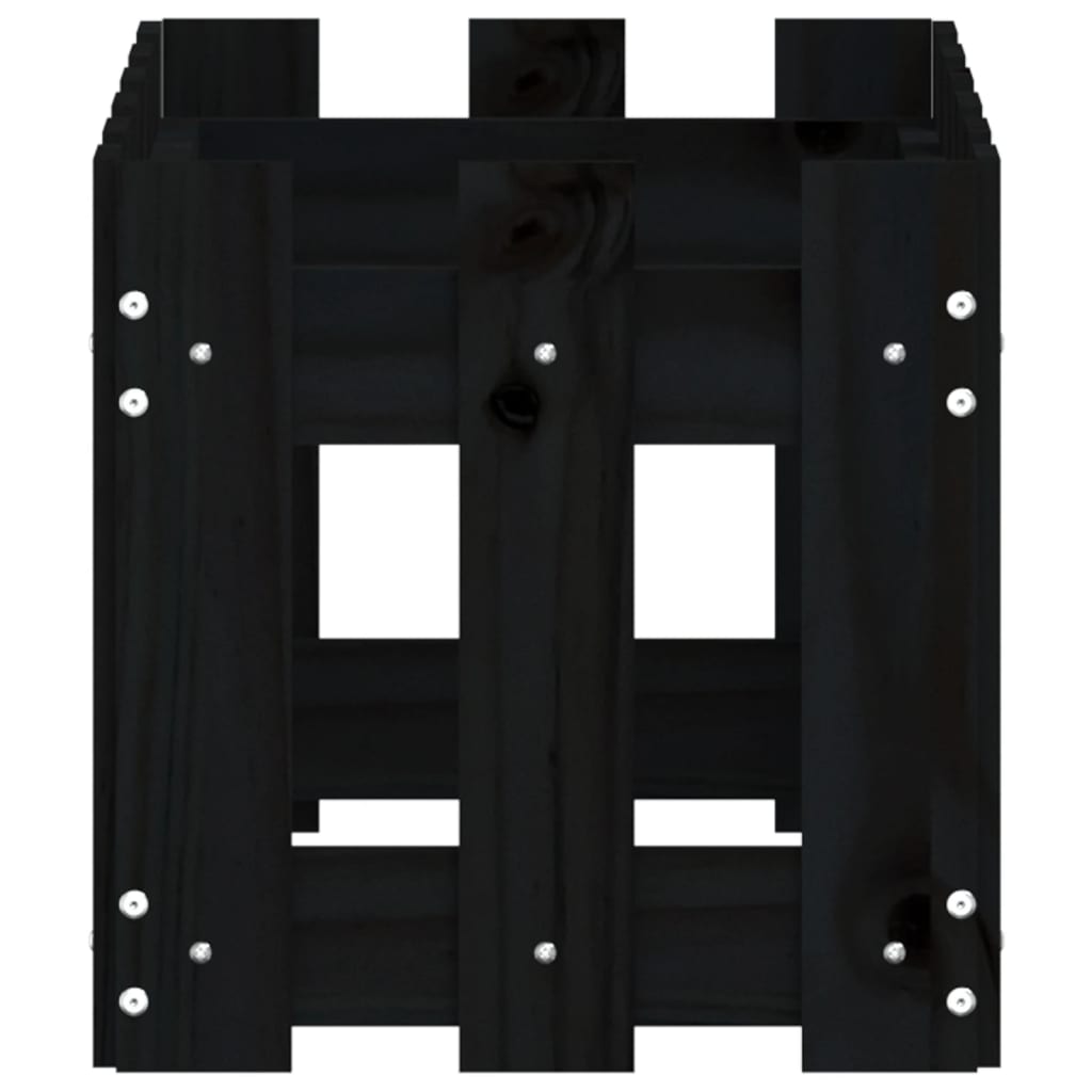 vidaXL Pflanzkübel Lattenzaun-Design Schwarz 60x30x30 cm Kiefernholz