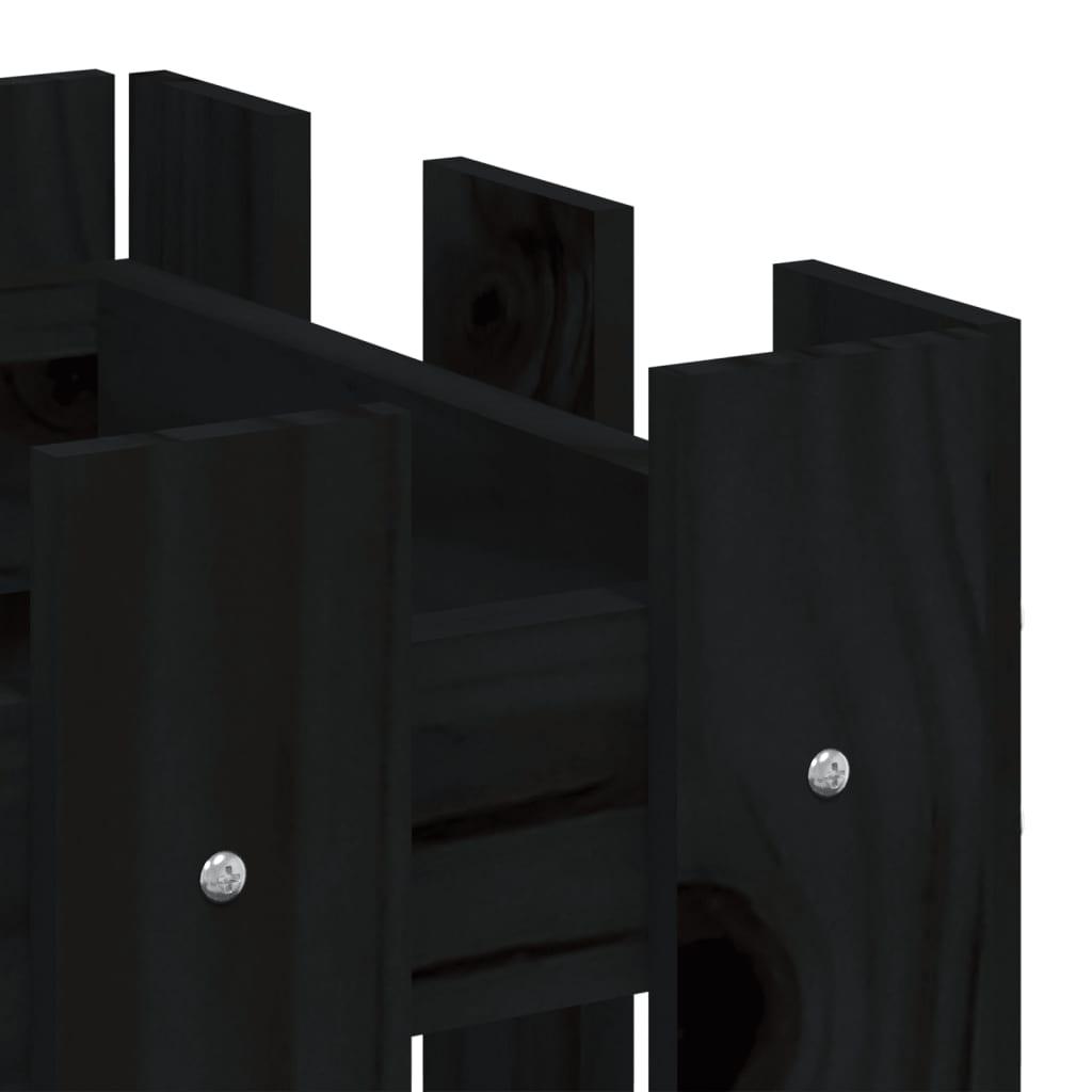 vidaXL Pflanzkübel Lattenzaun-Design Schwarz 60x30x30 cm Kiefernholz