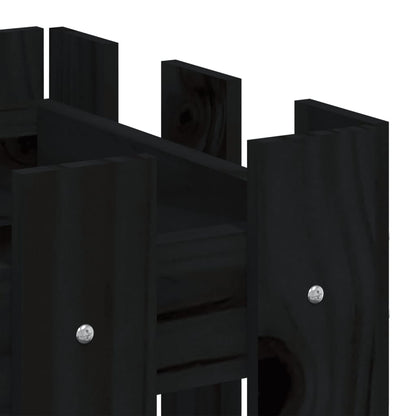 vidaXL Pflanzkübel Lattenzaun-Design Schwarz 60x30x30 cm Kiefernholz