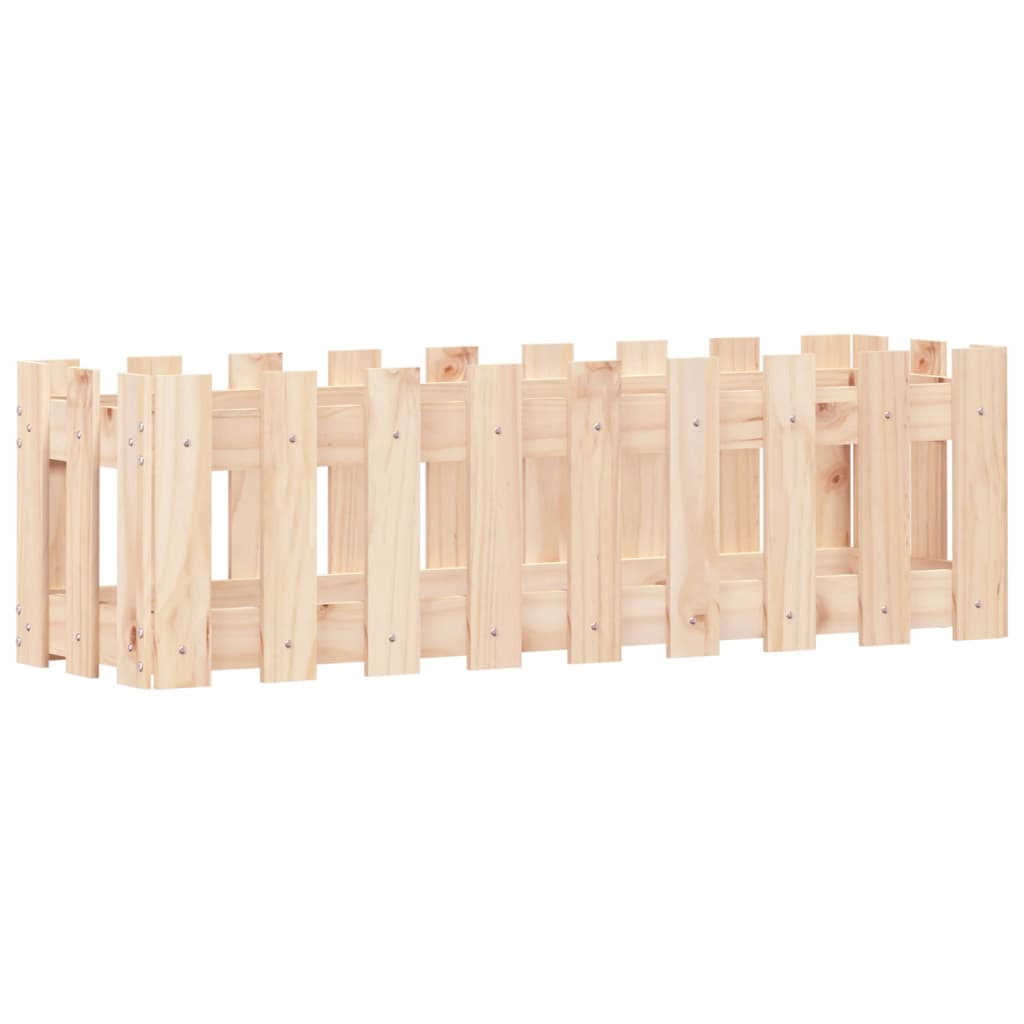 vidaXL Hochbeet Lattenzaun-Design 100x30x30 cm Massivholz Kiefer