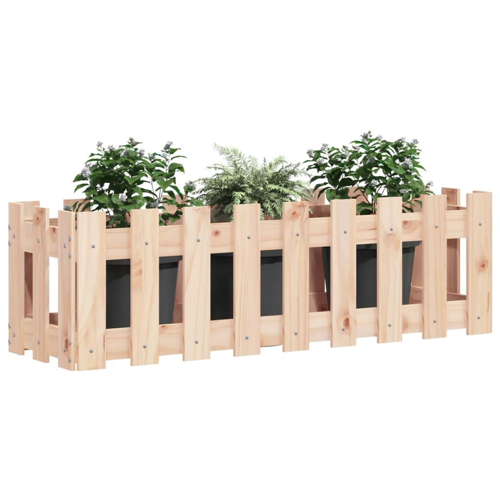 vidaXL Hochbeet Lattenzaun-Design 100x30x30 cm Massivholz Kiefer