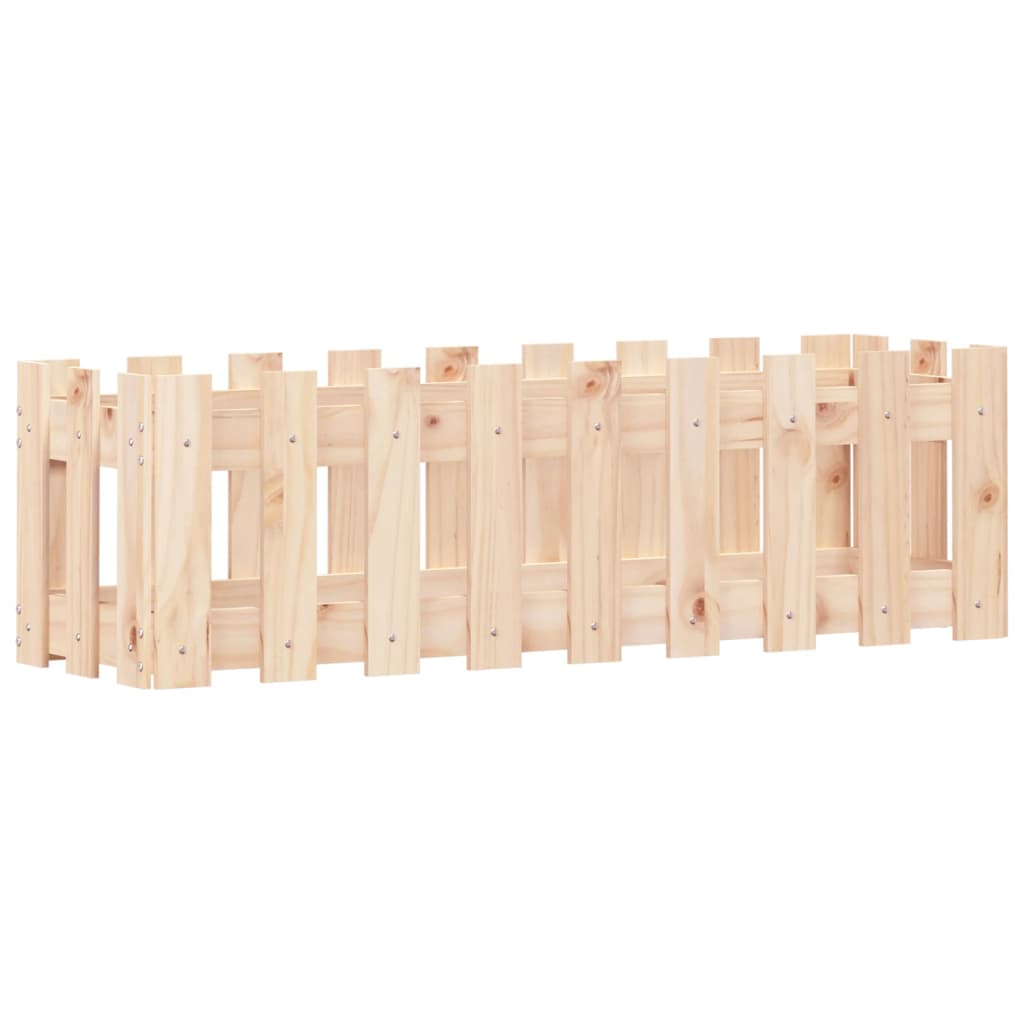 vidaXL Hochbeet Lattenzaun-Design 100x30x30 cm Massivholz Kiefer
