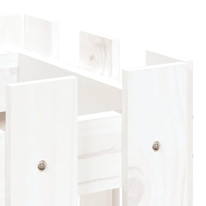 vidaXL Hochbeet Lattenzaun-Design Weiß 100x30x30 cm Massivholz Kiefer