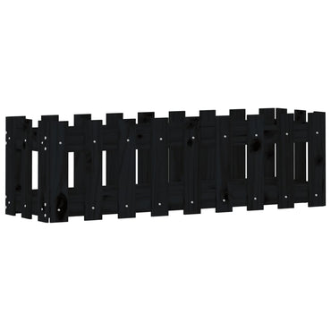 vidaXL Hochbeet Latten-Design Schwarz 100x30x30 cm Massivholz Kiefer
