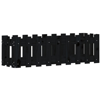 vidaXL Hochbeet Latten-Design Schwarz 100x30x30 cm Massivholz Kiefer
