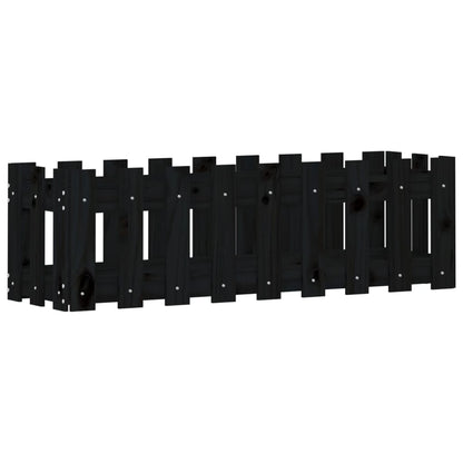 vidaXL Hochbeet Latten-Design Schwarz 100x30x30 cm Massivholz Kiefer