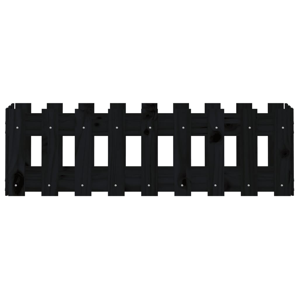 vidaXL Hochbeet Latten-Design Schwarz 100x30x30 cm Massivholz Kiefer