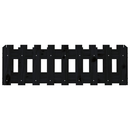 vidaXL Hochbeet Latten-Design Schwarz 100x30x30 cm Massivholz Kiefer