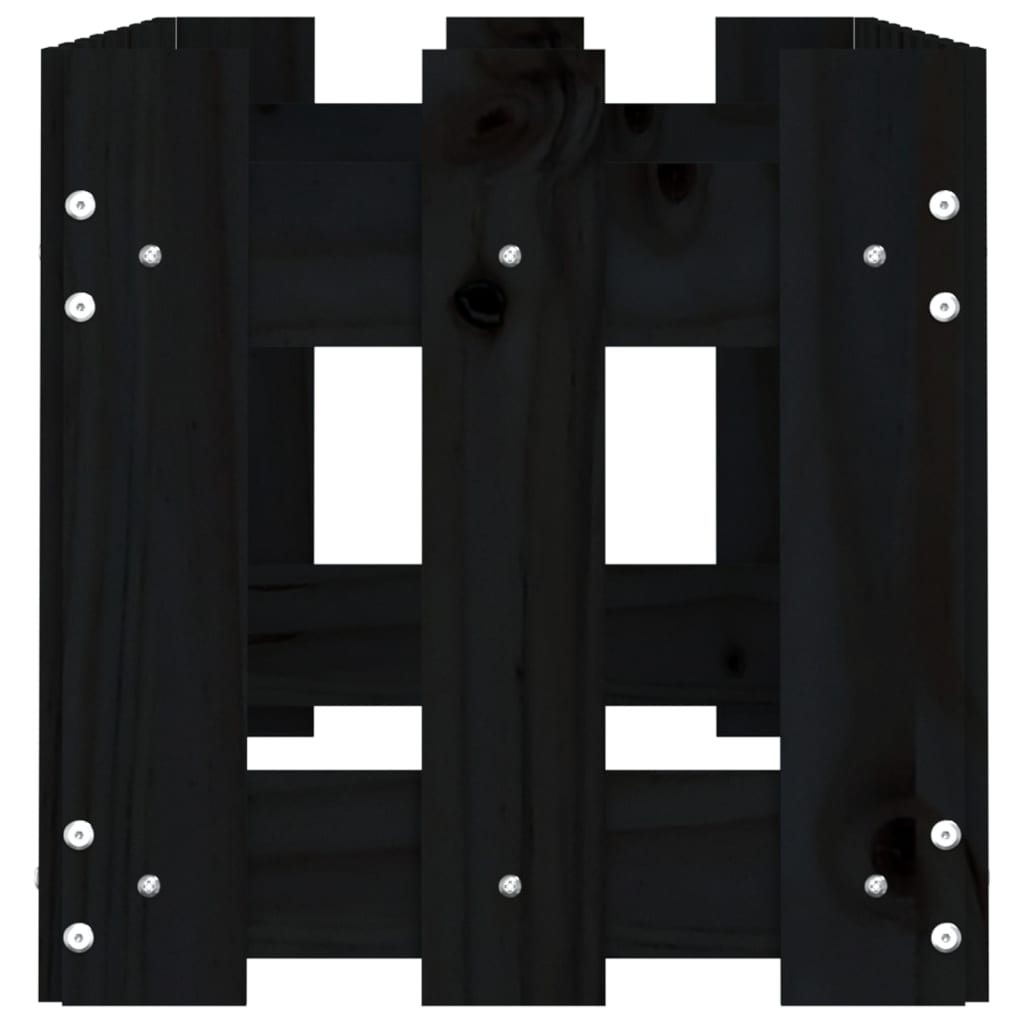 vidaXL Hochbeet Latten-Design Schwarz 100x30x30 cm Massivholz Kiefer