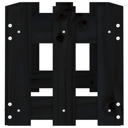 vidaXL Hochbeet Latten-Design Schwarz 100x30x30 cm Massivholz Kiefer