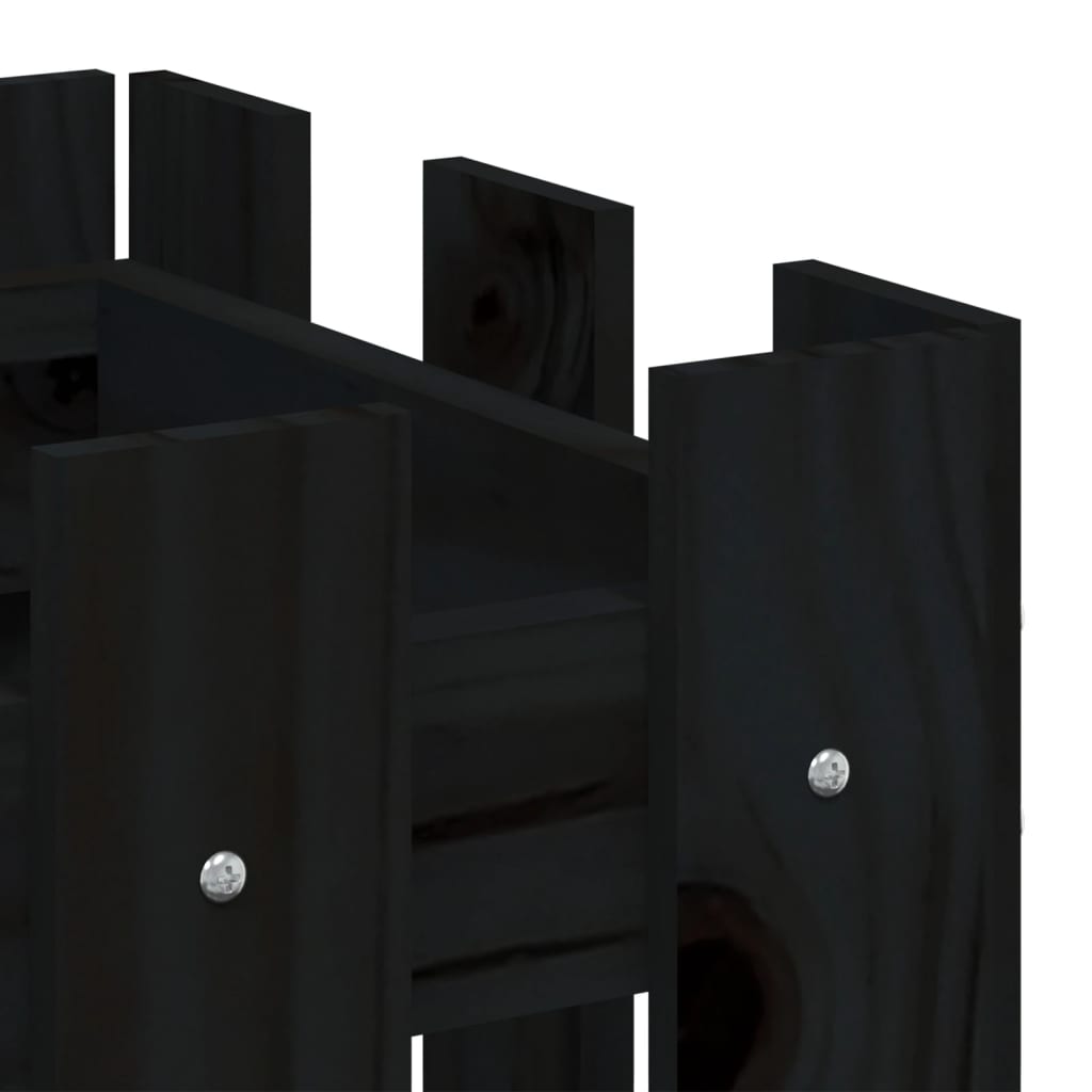 vidaXL Hochbeet Latten-Design Schwarz 100x30x30 cm Massivholz Kiefer