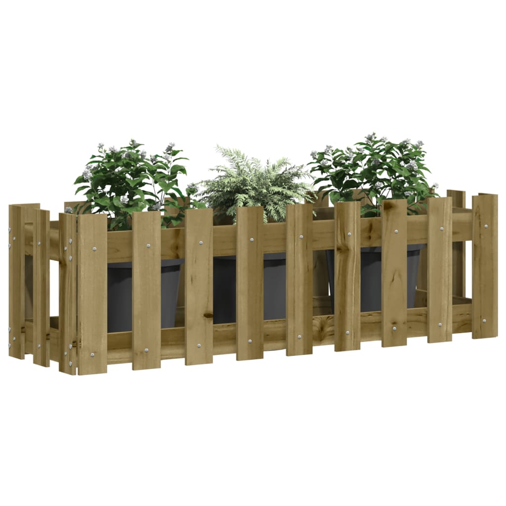 vidaXL Hochbeet Lattenzaun-Design 100x30x30 cm Kiefernholz Imprägniert