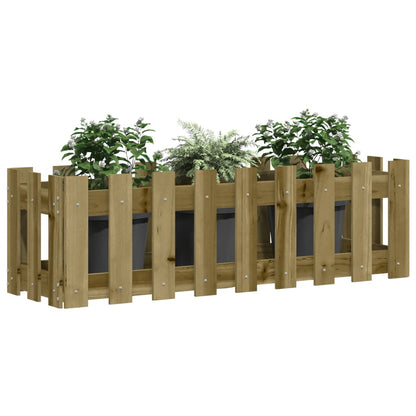 vidaXL Hochbeet Lattenzaun-Design 100x30x30 cm Kiefernholz Imprägniert