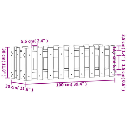 vidaXL Hochbeet Lattenzaun-Design 100x30x30 cm Kiefernholz Imprägniert