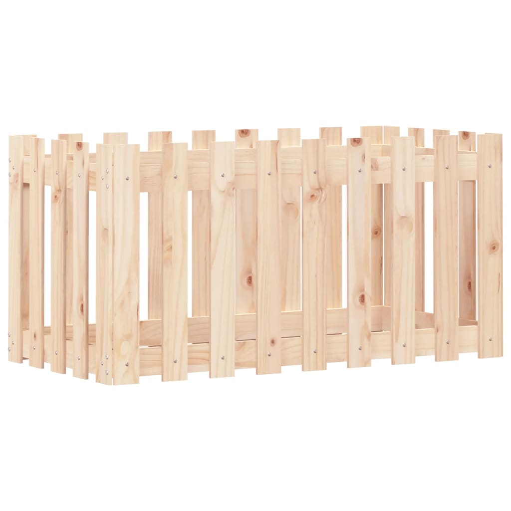 vidaXL Hochbeet Lattenzaun-Design 100x50x50 cm Massivholz Kiefer