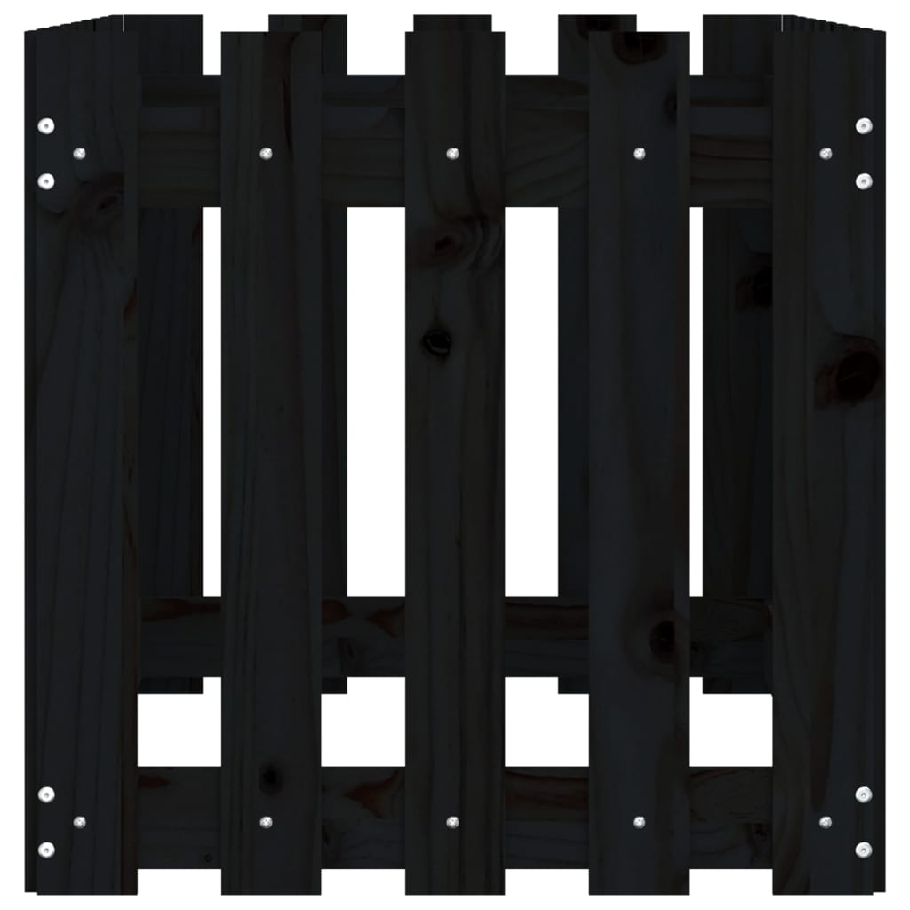 vidaXL Hochbeet Latten-Design Schwarz 100x50x50 cm Massivholz Kiefer