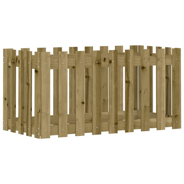 vidaXL Hochbeet Lattenzaun-Design 100x50x50 cm Kiefernholz Imprägniert