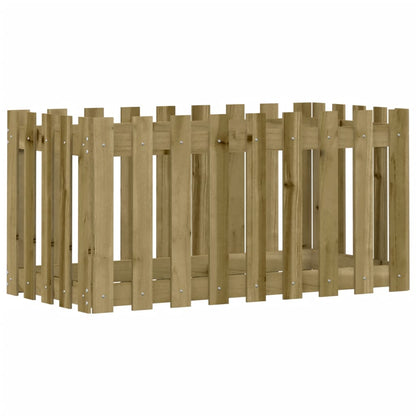 vidaXL Hochbeet Lattenzaun-Design 100x50x50 cm Kiefernholz Imprägniert
