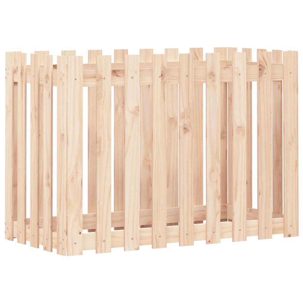 vidaXL Hochbeet Lattenzaun-Design 100x50x70 cm Massivholz Kiefer