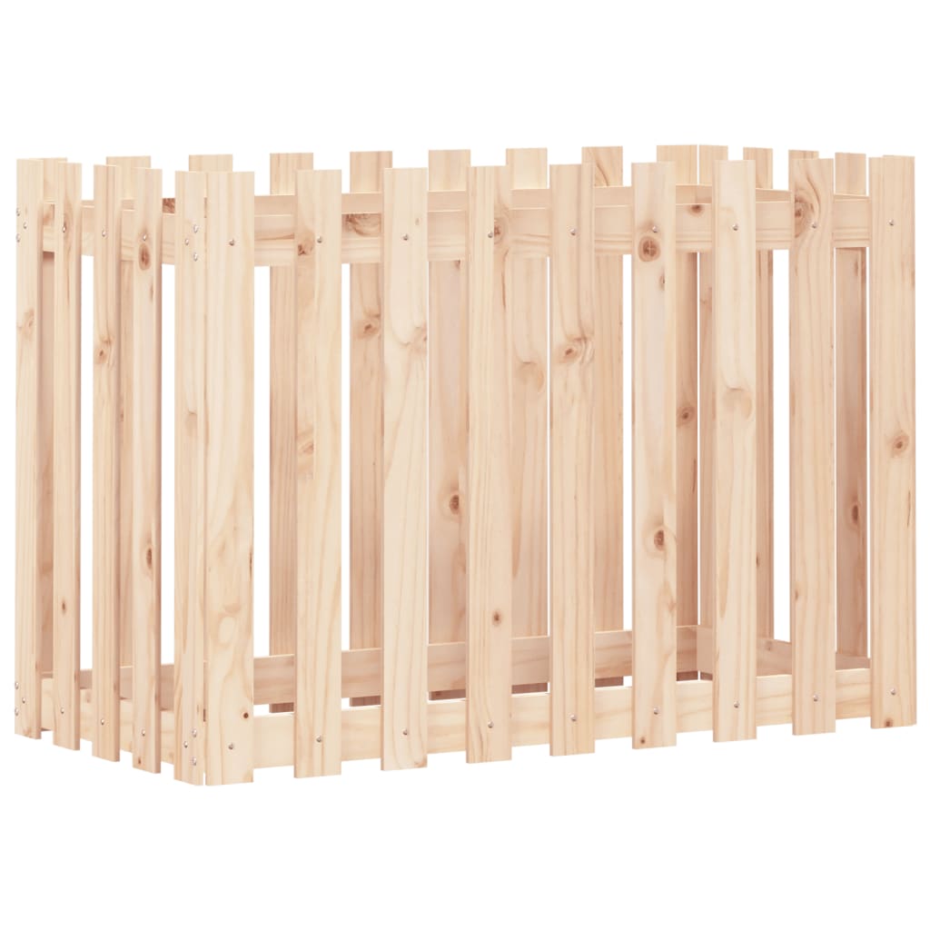 vidaXL Hochbeet Lattenzaun-Design 100x50x70 cm Massivholz Kiefer