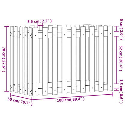 vidaXL Hochbeet Lattenzaun-Design 100x50x70 cm Massivholz Kiefer