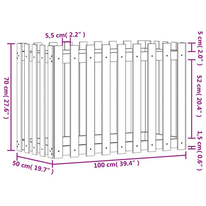 vidaXL Hochbeet Lattenzaun-Design 100x50x70 cm Massivholz Douglasie