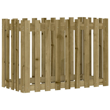 vidaXL Hochbeet Lattenzaun-Design 100x50x70 cm Kiefernholz Imprägniert