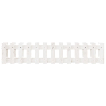 vidaXL Hochbeet Lattenzaun-Design Weiß 150x30x30 cm Massivholz Kiefer