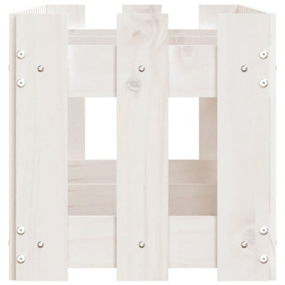 vidaXL Hochbeet Lattenzaun-Design Weiß 150x30x30 cm Massivholz Kiefer