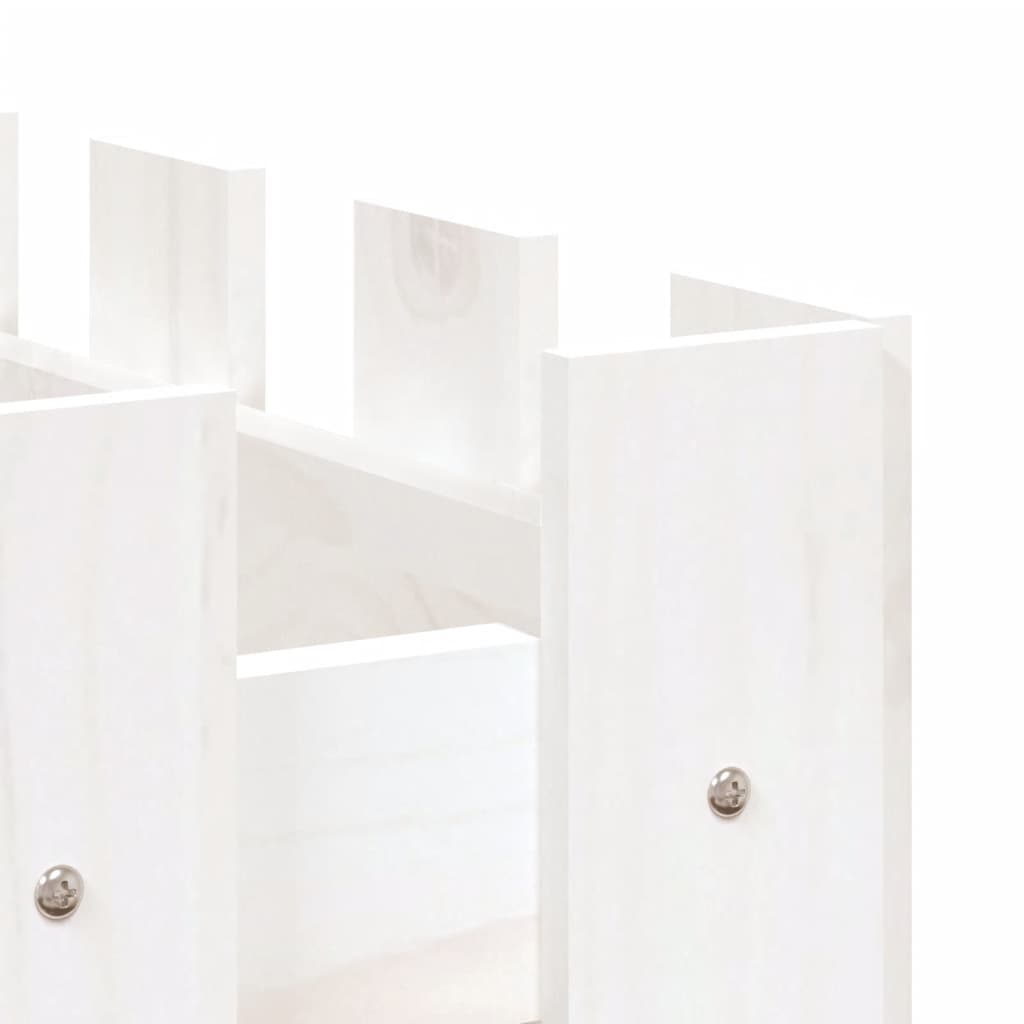 vidaXL Hochbeet Lattenzaun-Design Weiß 150x30x30 cm Massivholz Kiefer