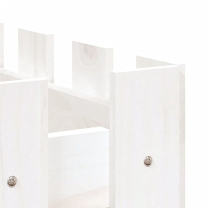 vidaXL Hochbeet Lattenzaun-Design Weiß 150x30x30 cm Massivholz Kiefer