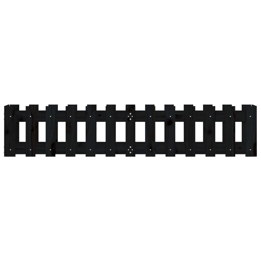 vidaXL Hochbeet Latten-Design Schwarz 150x30x30 cm Massivholz Kiefer