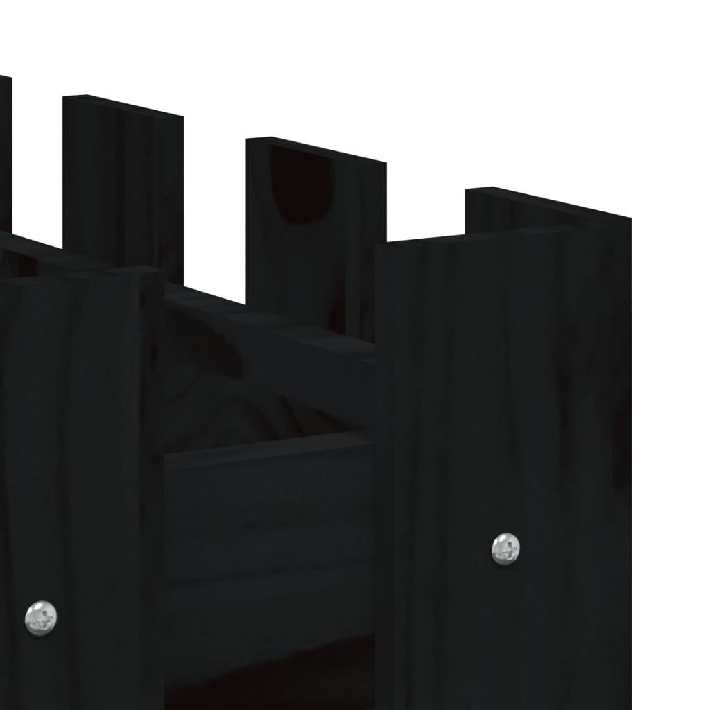 vidaXL Hochbeet Latten-Design Schwarz 150x30x30 cm Massivholz Kiefer